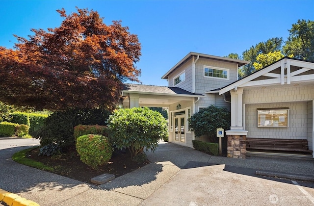 view of front of home with french doors