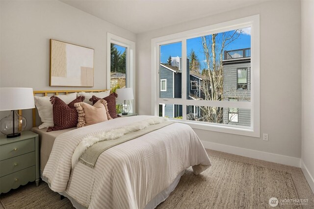 340 6th Ave, Kirkland, WA 98033 - bedroom featuring baseboards, multiple windows, and carpet floors