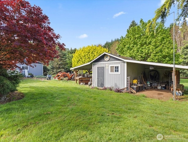 view of shed
