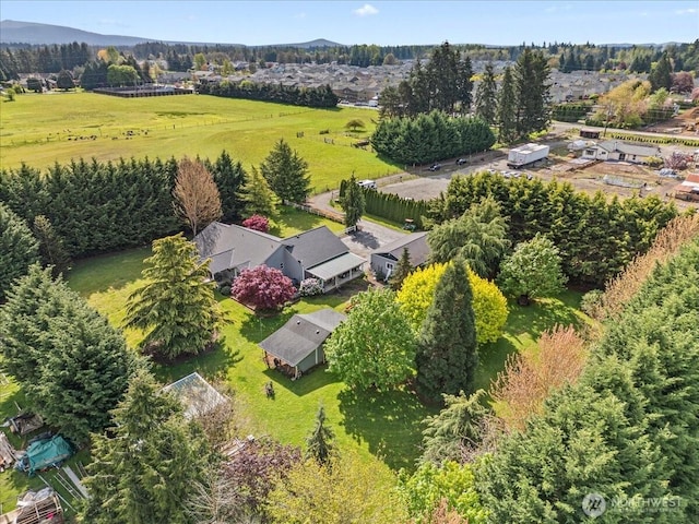 aerial view featuring a rural view