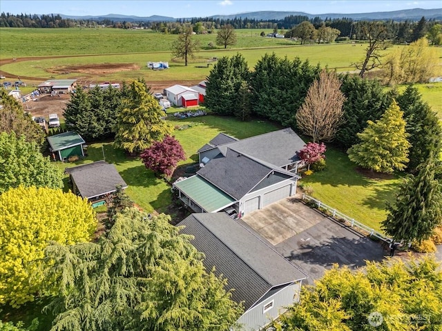 drone / aerial view featuring a rural view