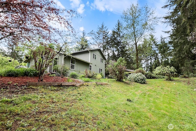 view of grassy yard