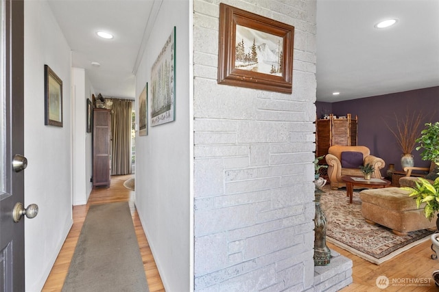 330 15th St, Snohomish, WA 98290 - hallway featuring light wood-type flooring, recessed lighting, and baseboards