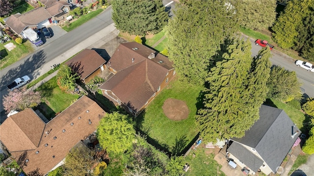 aerial view with a residential view
