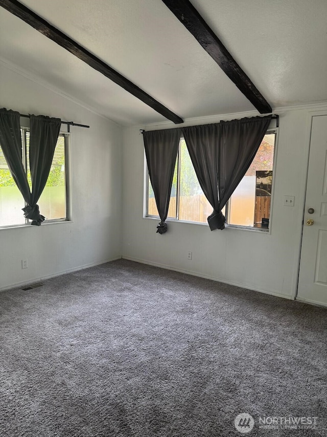 11316 SE 226th St, Kent, WA 98031 - bonus room featuring beam ceiling, visible vents, carpet flooring, and baseboards
