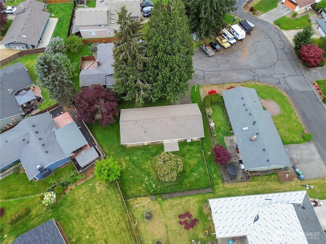 aerial view with a residential view
