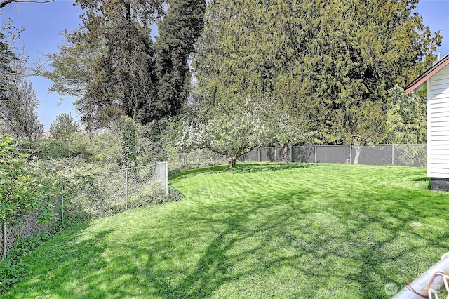 view of yard featuring fence
