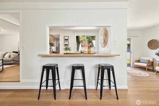 bar featuring baseboards and wood finished floors
