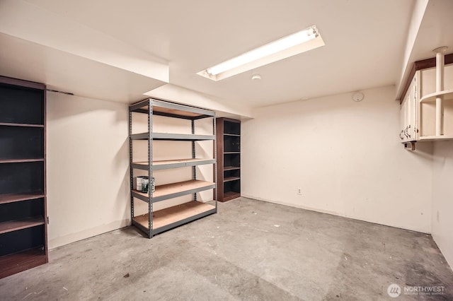 view of finished basement