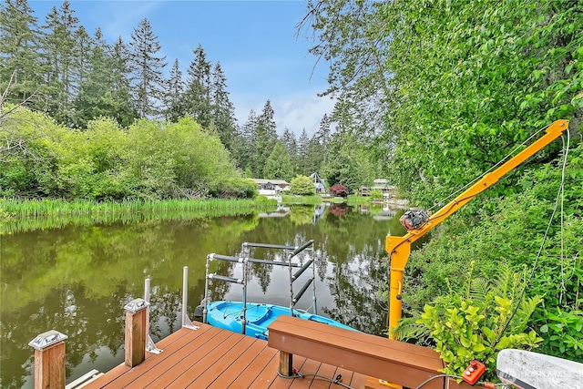 dock featuring a water view