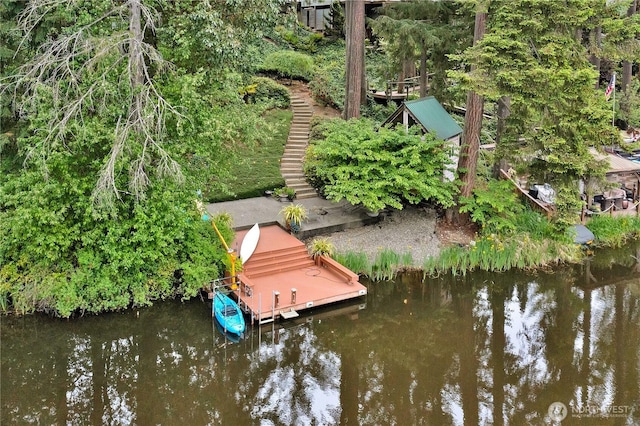 drone / aerial view of a nearby body of water