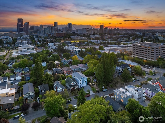 332 17th Ave, Seattle, WA 98122 - aerial view at dusk of a view of city
