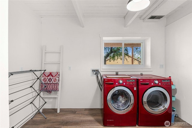 780 10th St NE, East Wenatchee, WA 98802 - washroom featuring wood finished floors and washing machine and clothes dryer