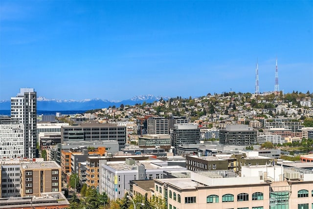 property's view of city with a mountain view