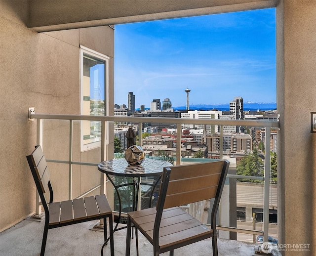 balcony with a view of city
