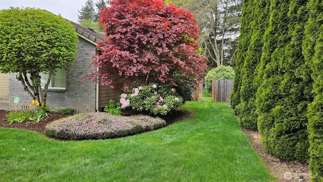 view of yard with fence