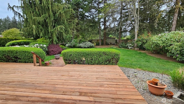 deck featuring fence