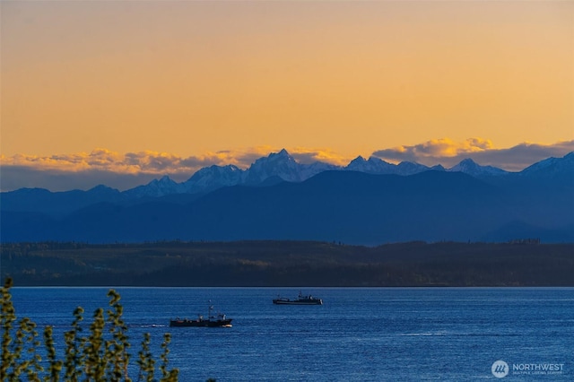 property view of water with a mountain view
