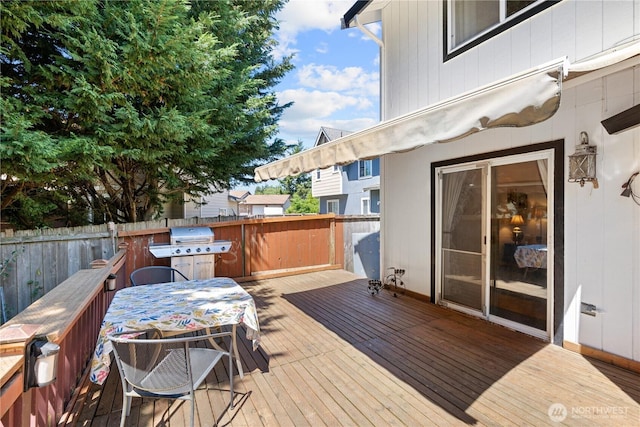 13103 SE 261st Pl, Kent, WA 98030 - deck with fence, outdoor dining space, and grilling area