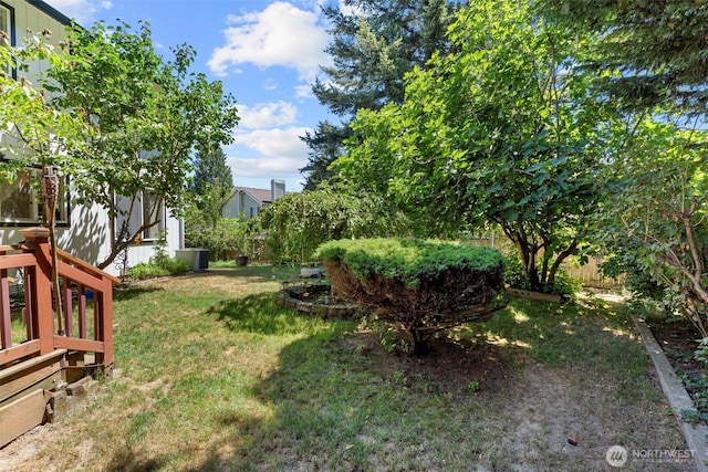 13103 SE 261st Pl, Kent, WA 98030 - view of yard featuring central AC and fence