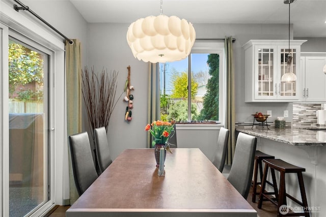 dining room with plenty of natural light
