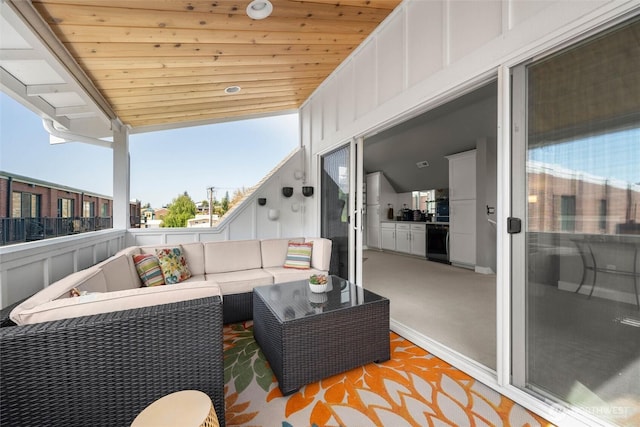 balcony with an outdoor hangout area