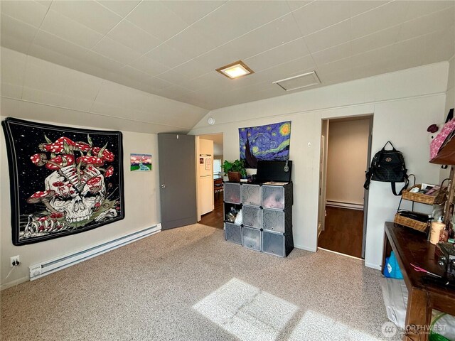 711 E Dayton Ave, Dayton, WA 99328 - interior space featuring baseboard heating and vaulted ceiling
