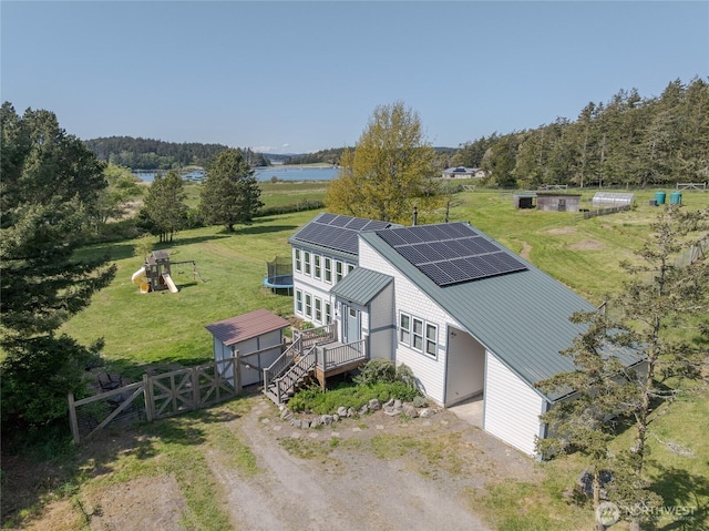 486 Wren Rd, Lopez Island, WA 98261 - birds eye view of property with a water view