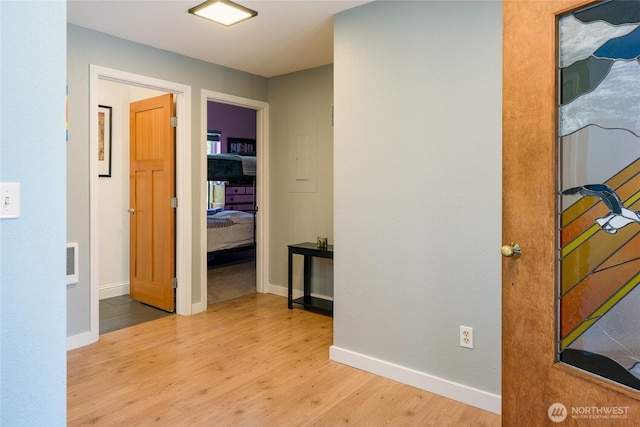 486 Wren Rd, Lopez Island, WA 98261 - corridor featuring baseboards, visible vents, and wood finished floors