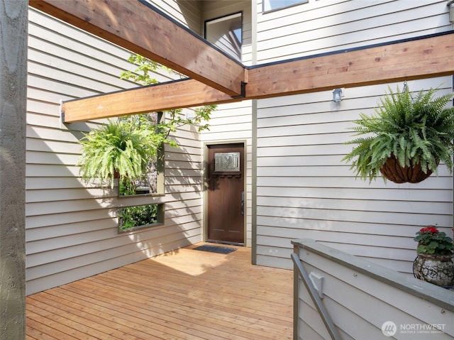 view of doorway to property