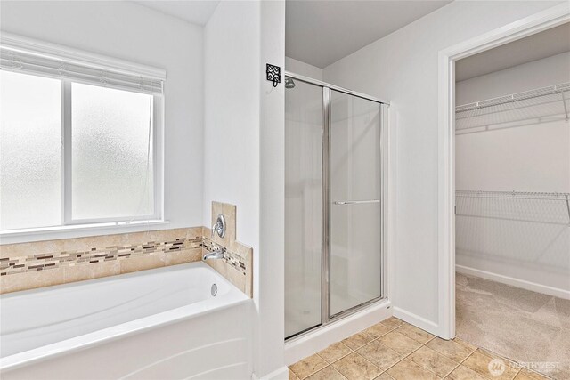 4000 Cameron Dr NE, Lacey, WA 98516 - full bath with a stall shower, a bath, and a spacious closet