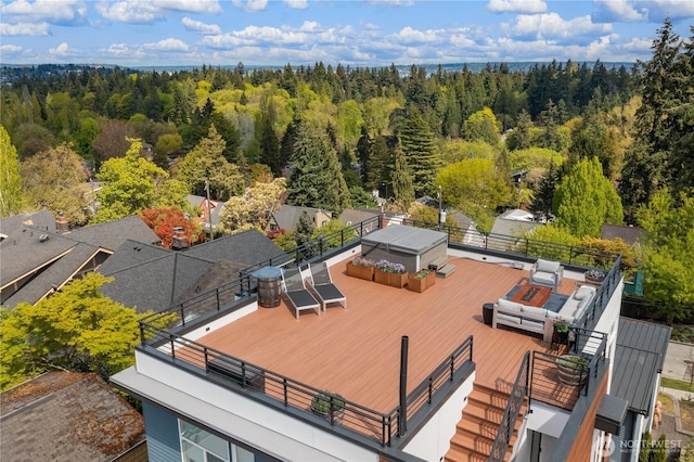 bird's eye view with a forest view