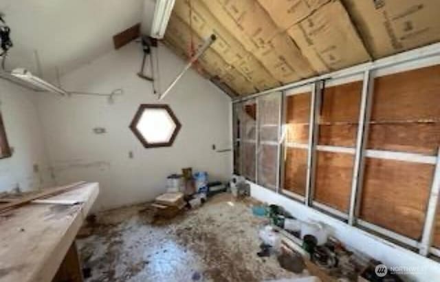 interior space with vaulted ceiling