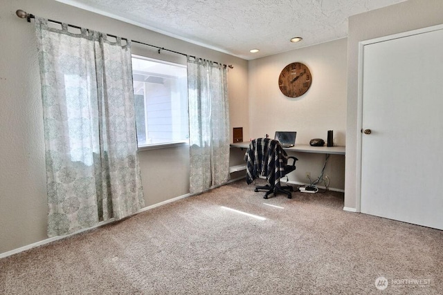 70 Shadow Trl, Sequim, WA 98382 - carpeted office with a textured ceiling and baseboards