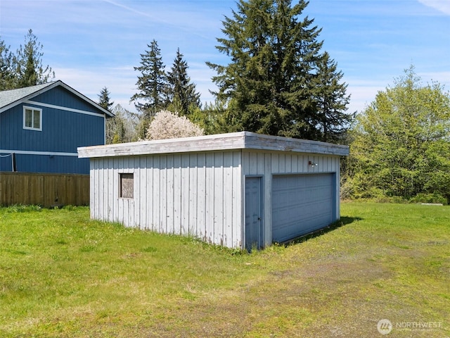 view of detached garage