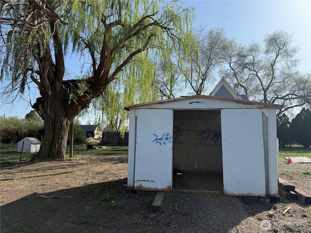 view of shed