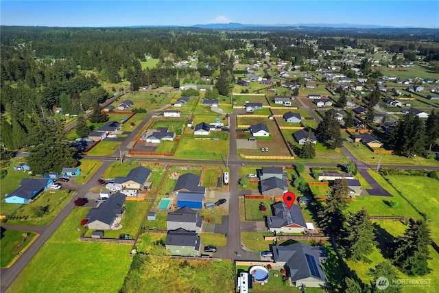 9321 179th Ln SW, Rochester, WA 98579 - aerial view of property's location with nearby suburban area and a heavily wooded area