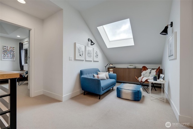 909 11th St, Mukilteo, WA 98275 - additional living space featuring baseboards, vaulted ceiling with skylight, and carpet