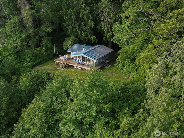 36 K Beach Way, Hat Island, WA 98206 - view from above of property with a heavily wooded area