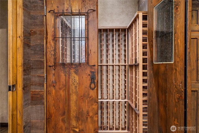 view of wine cellar