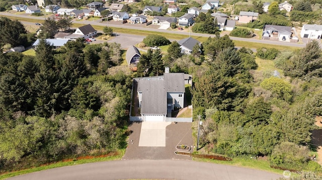 aerial view with a residential view