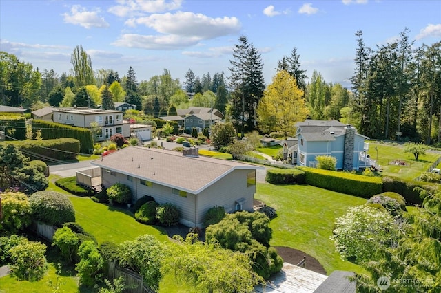 drone / aerial view with a residential view
