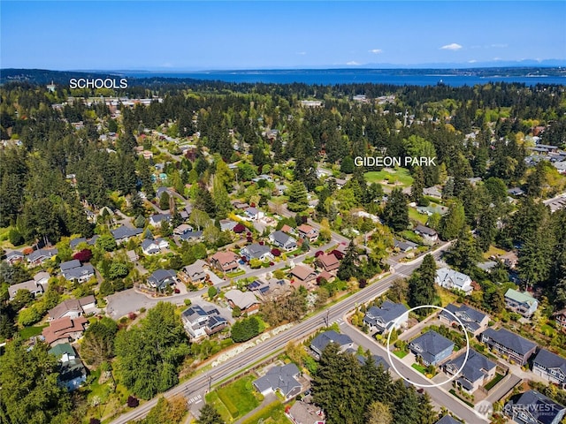 aerial view featuring a residential view