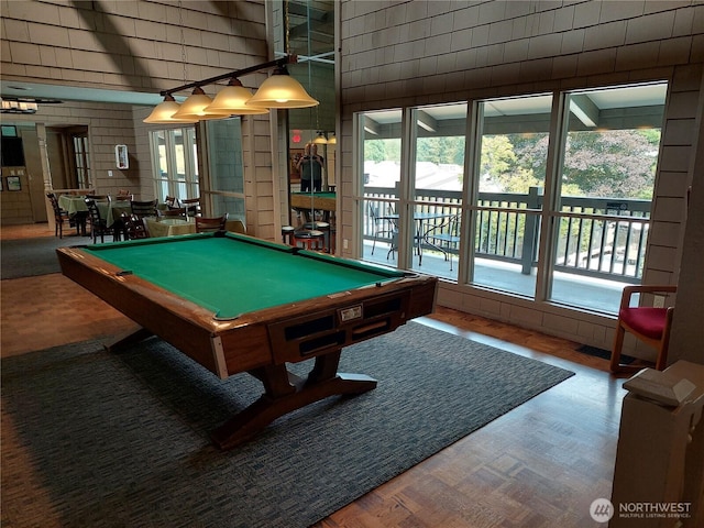 rec room with pool table
