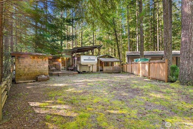 view of yard with fence
