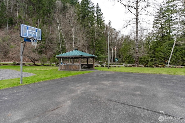 exterior space featuring a gazebo