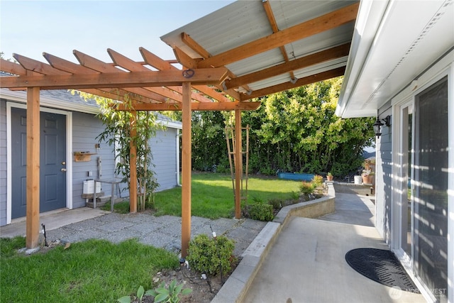 view of patio / terrace with a pergola