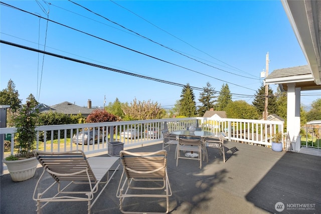 view of patio featuring outdoor dining area