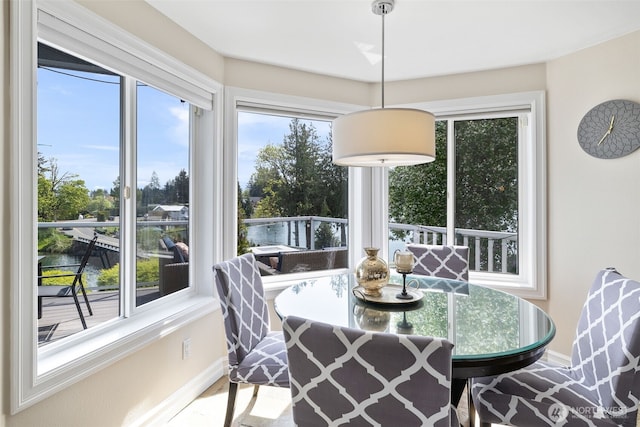 dining room featuring baseboards and wood finished floors