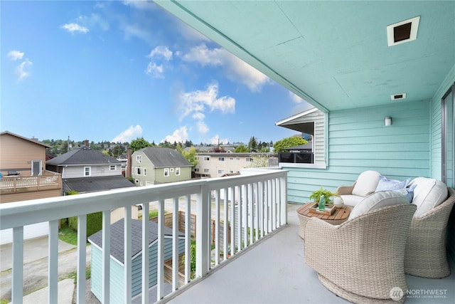 balcony with a residential view